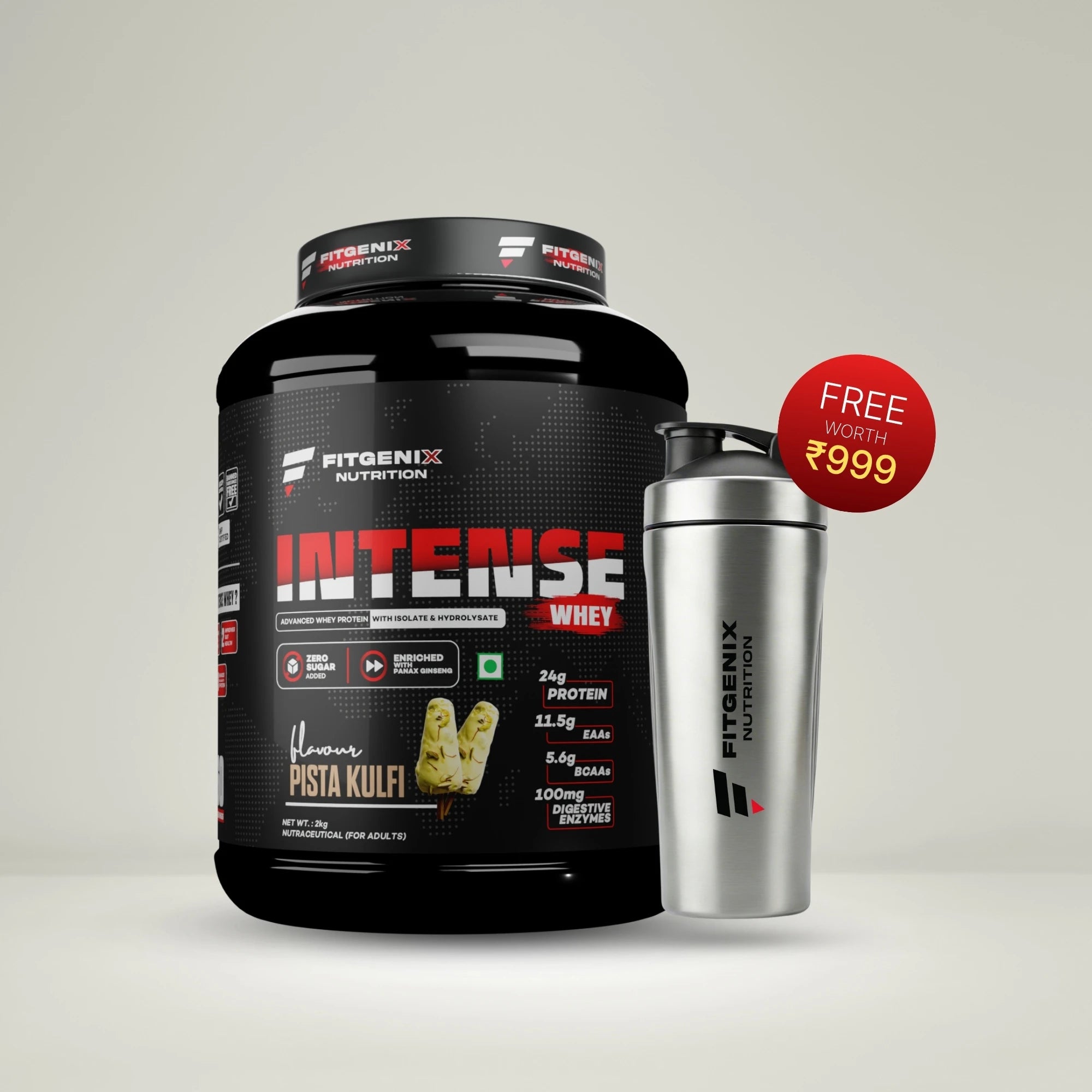 INTENSE WHEY 2 KG + STEEL SHAKER