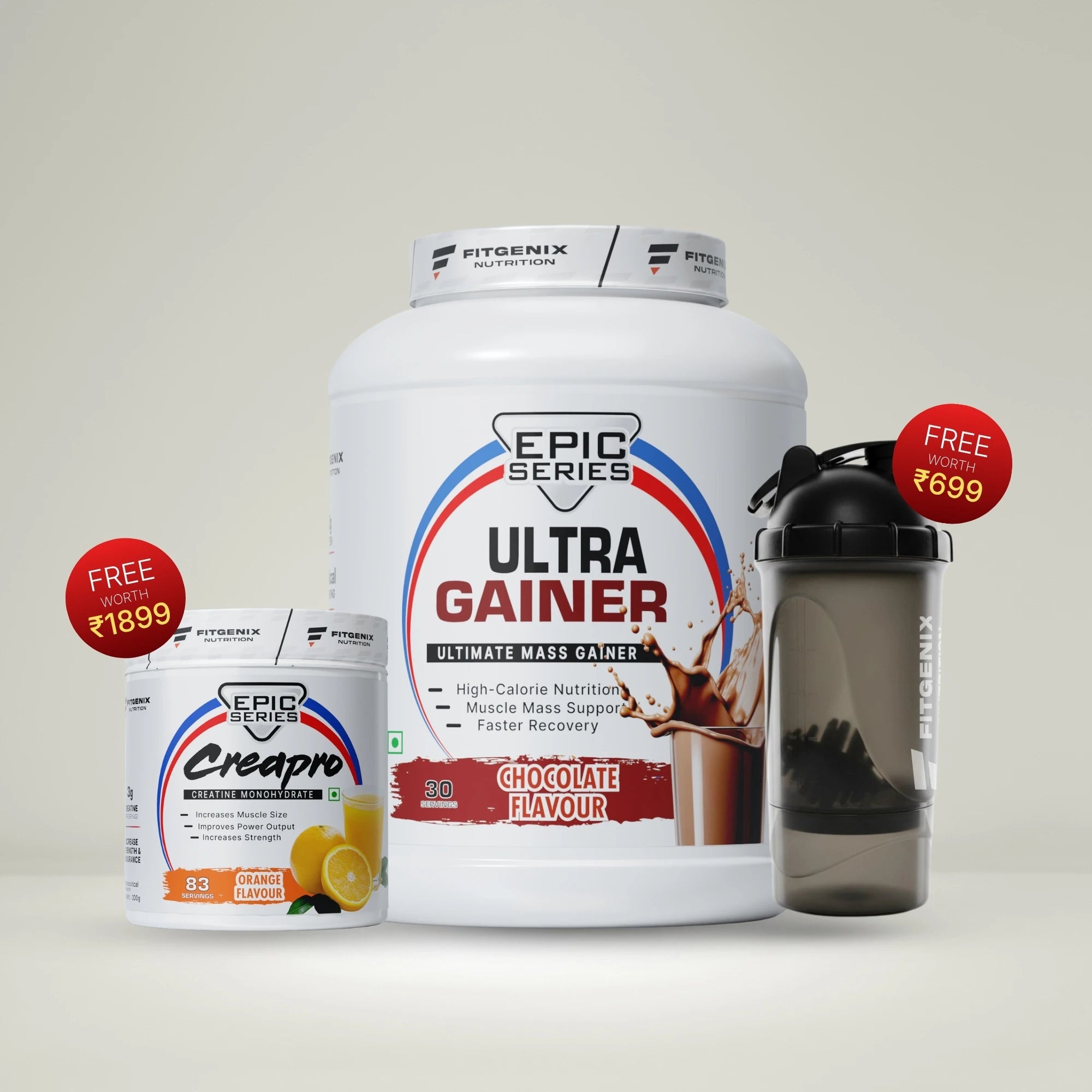 ULTRA GAINER  3 KG+ CREAPRO + SHAKER