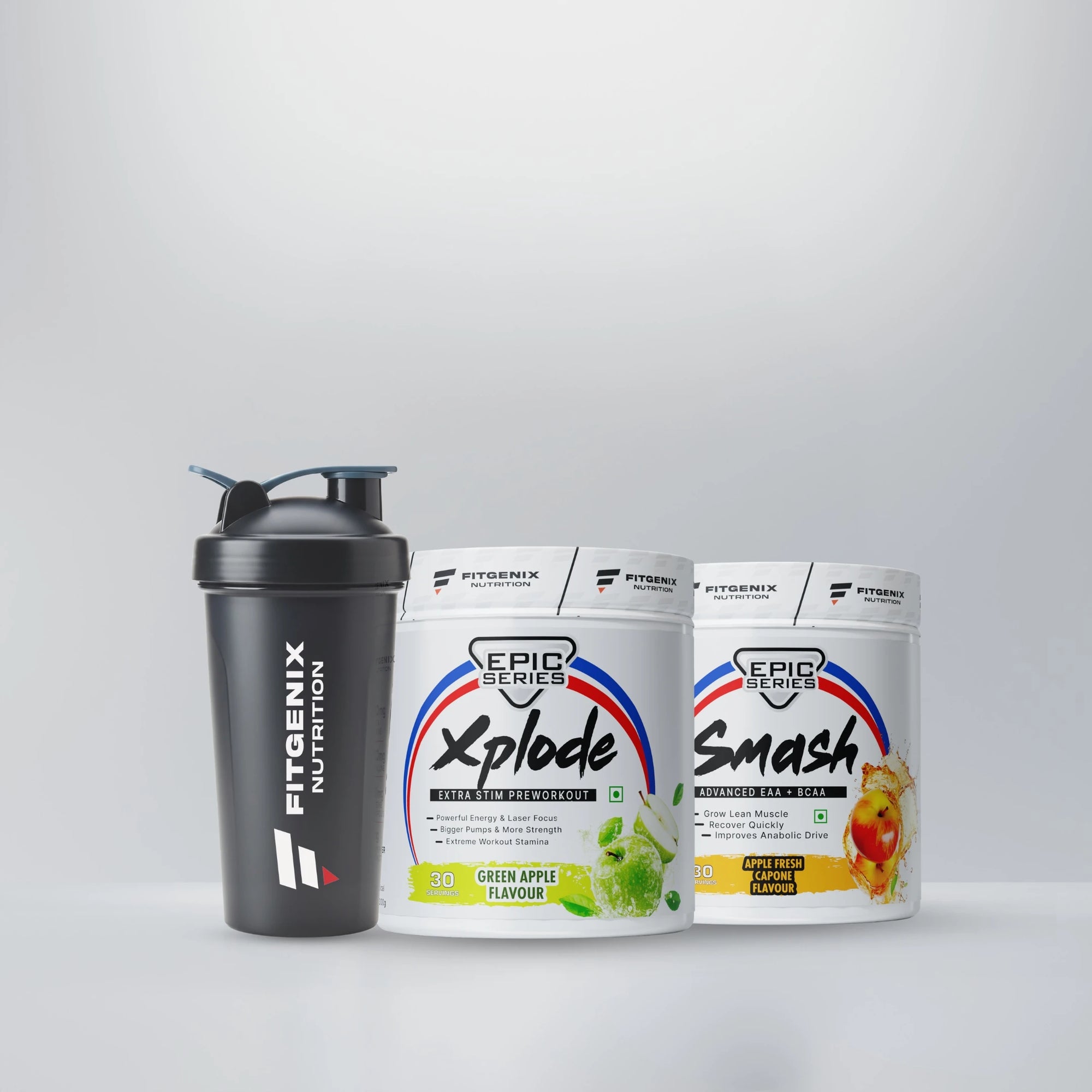 Xplode_Preworkout-Smaash_EAA_BCAA-Shaker